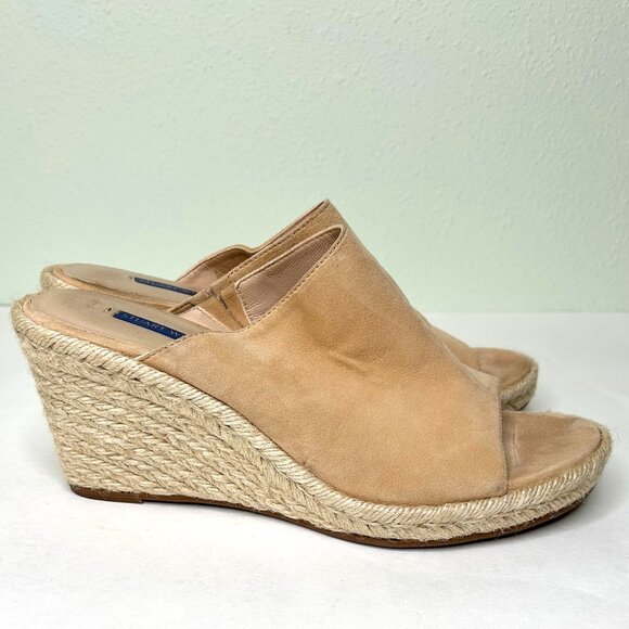 Stuart Weitzman Marabella Platform Espadrille Wedges Tan Size 9 - Picture 5 of 15